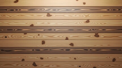 Naklejka premium Classic Wooden Wall with Horizontal Planks, Swirling Grain Patterns, and Multicolored Knots in Mixed Tones
