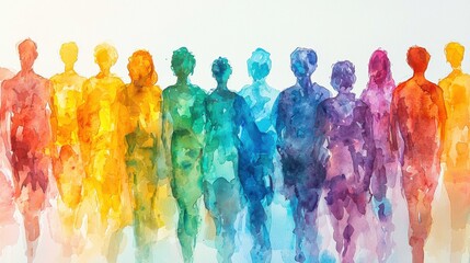 Exploring colorful abstract watercolor figures in an artist's digital creative space