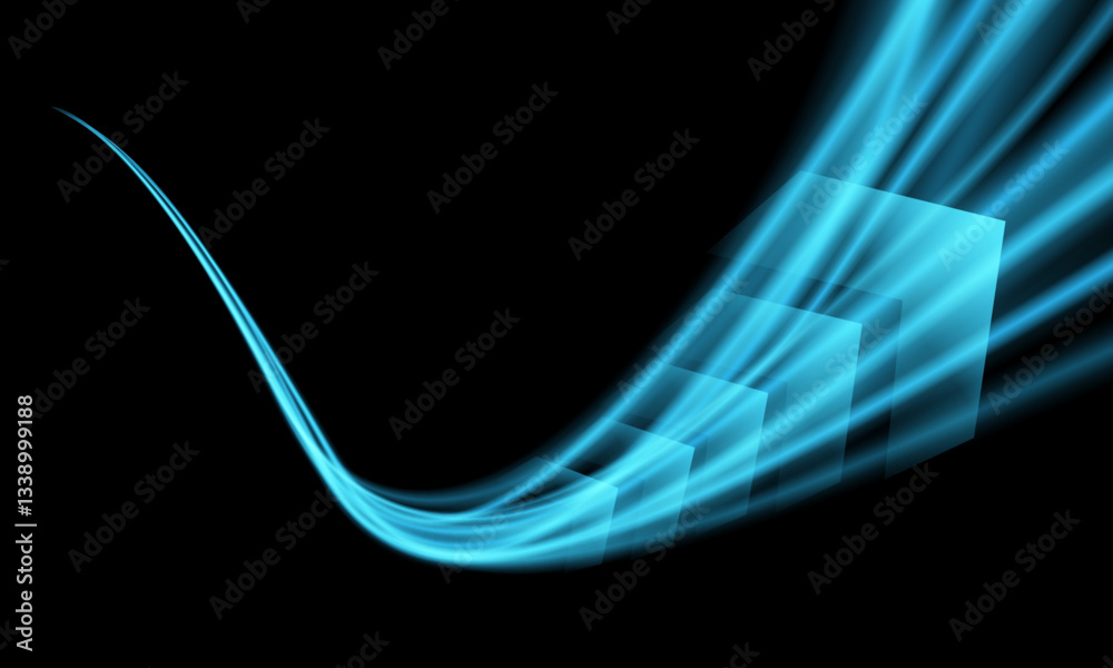Wall mural abstract technology blue arrow data speed connect direction on black background vector