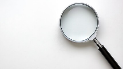 Magnifying glass on a white background for inspection