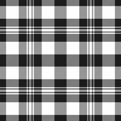 Stylish black and white plaid pattern.  Perfect for textile design, apparel, website backgrounds, or packaging. This classic, timeless design offers versatility and sophistication.