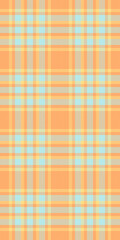 Deep texture check seamless, hobby textile fabric background. Elegance plaid tartan vector pattern in orange and light colors.