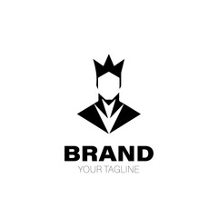 Obraz premium King Logo. King Logo Design. King Logo Brand. King Logo Vector Design Isolated on White Background