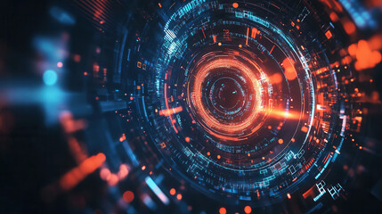 Fototapeta premium Digital eye. Scanning technology.