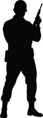 silhouette of a man with a gun