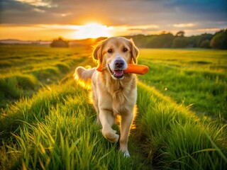 Golden Retriever Puppy Training: Sunset Field Retrieve