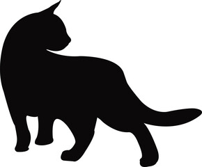 a cat body silhouette vector