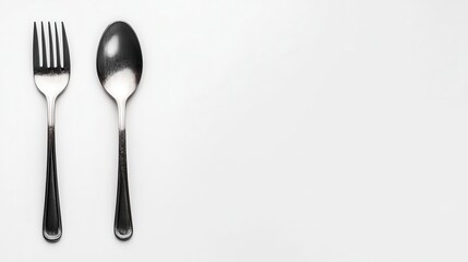 Topdown view of a stainless steel slotted spoon, modern design, sitting neatly on a white background