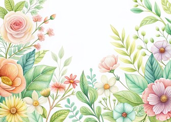 Gentle Botanical Drawing Nursery Wall Art, Baby Room Decor, Floral Illustration, Botanical Print, Childrens Room Decor