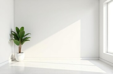 mock up empty room white wall background