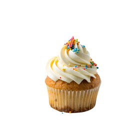 Vanilla Cupcake Image on transparent background
