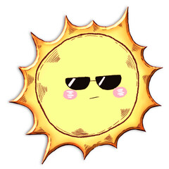 sun with glasses