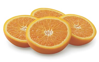 Fototapeta premium Juicy Orange Slices Isolated on White Background