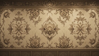 Floral wallpaper design interior decorative art elegant environment close-up aesthetic appeal