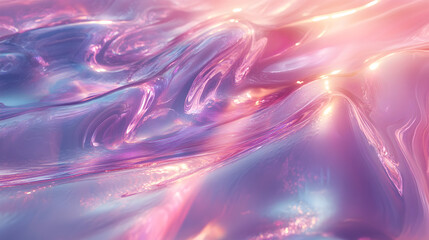 waves with an iridescent glow creating a soft and mesmerizing color play 