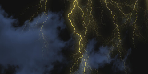 Mountainous Cumulus Clouds Boiling in the Summer Sky. White cloudiness, mist or smog overlay backgrounds. Wide sky and clouds dark tone. Dark cloud at evening sky with thunder bolt.
