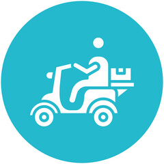 Delivery On Bike Icon