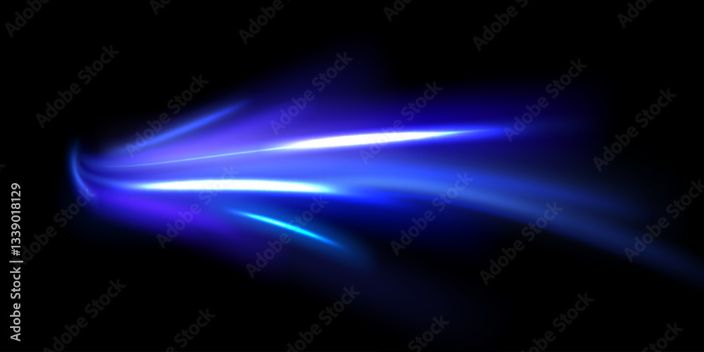 Aufkleber Neon color rays vector abstract background. Futuristic technological style. Abstract background with speed lines. Vector illustration. Futuristic. The light lines of the road are blue png