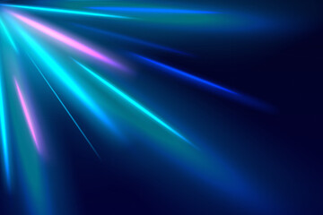 Neon color rays vector abstract background. Futuristic technological style. Abstract background with speed lines. Vector illustration. Futuristic. The light lines of the road are blue png