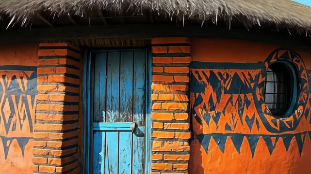 African Hut with Traditional Designs