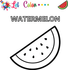  Watermelon Coloring Page for Kids Printable Activity for Preschool Learning and Fun