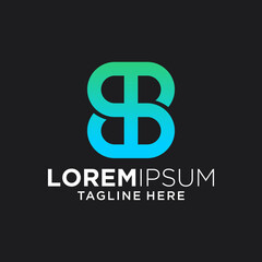 Modern Gradient Number 8 Logo Design On Dark Background