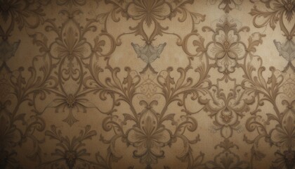 Elegant floral wallpaper design interior space textured pattern vintage aesthetic close-up view