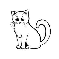 Obraz premium vector illustration of a cat