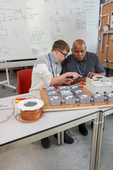 Disabled men working in workshop