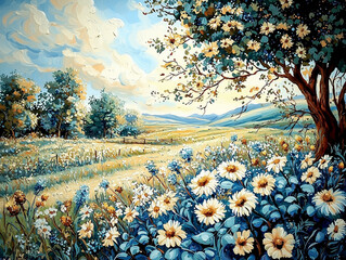 Obraz premium Sweeping brushstrokes convey movement and passion, while intricate details emerge in layered textures, adding depth and complexity.