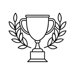 Award Winning Trophy Achievement Success Laurel Wreath Victory Prize Competition