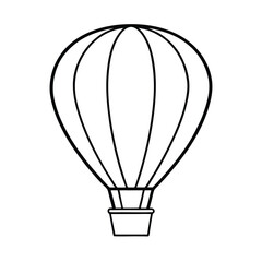 Hot Air Balloon Illustration, Line Art, Simple Design, Travel, Adventure, Flight, Sky, Elevation, Ba
