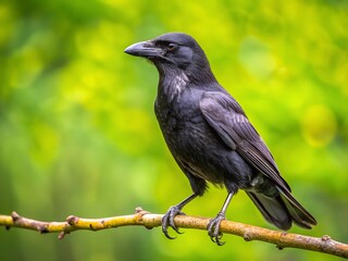 Naklejka premium crow on a branch