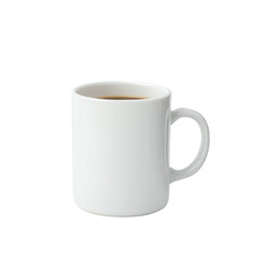 White coffee mug on transparent background with hot beverage inside
