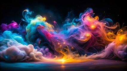 Obraz premium Ethereal Night Vapor: Mysterious Double Exposure Dark Space Photography