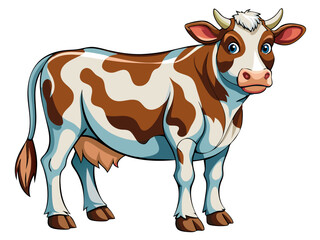 funny cow cartoon isolated