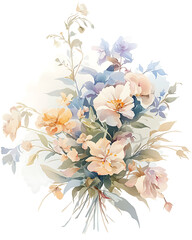 Fototapeta premium Creative 2D Doodle Floral Illustrations on White Background