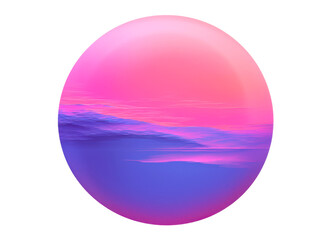 Dreamy Circle Gradient Sphere Isolate on Transparent Background, cutout, png