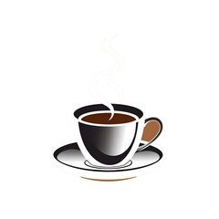 Obraz premium cup of coffee on white background