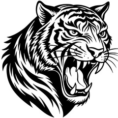 Roaring Tiger Vector Design: Powerful Big Cat Illustration & Graphics