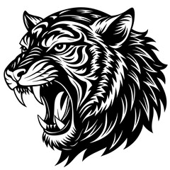 Roaring Tiger Vector Design: Powerful Big Cat Illustration & Graphics