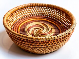 Elegant Spiral Woven Plant Basket, Long Exposure Photography, Natural Texture, Home Decor