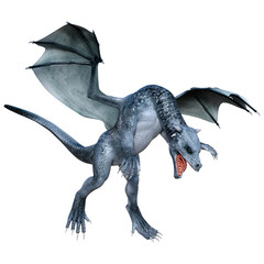 Fototapeta premium 3D Rendering Fairy Tale Dragon on White