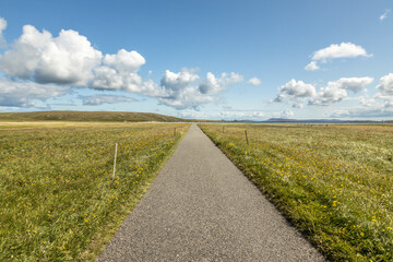 Road across Berneray, Outer Hebrides, Scotland