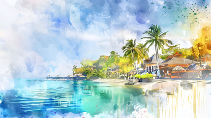 Wellness Resorts with Detox Programs Holiday colorful watercolor