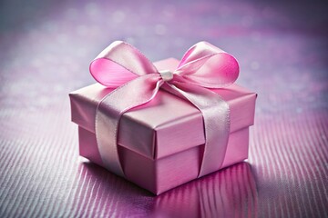 Obraz premium Elegant Pink Gift Box with Bow - Perfect for Special Occasions & Celebrations