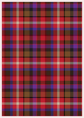 Seamless green and red plaid pattern fabric design