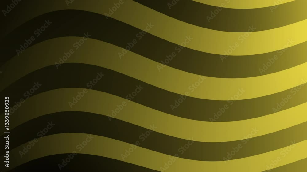 Poster A series of undulating wavy lines in varying shades of green and yellow, creating a flowing and dynamic abstract pattern.