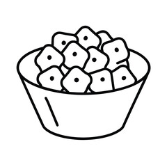 Crispy Fried Potatoes Bowl Snack Food, Cubes, Delicious, Appetizer