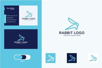 Modern Rabbit Logo Design For Business Card Mockup